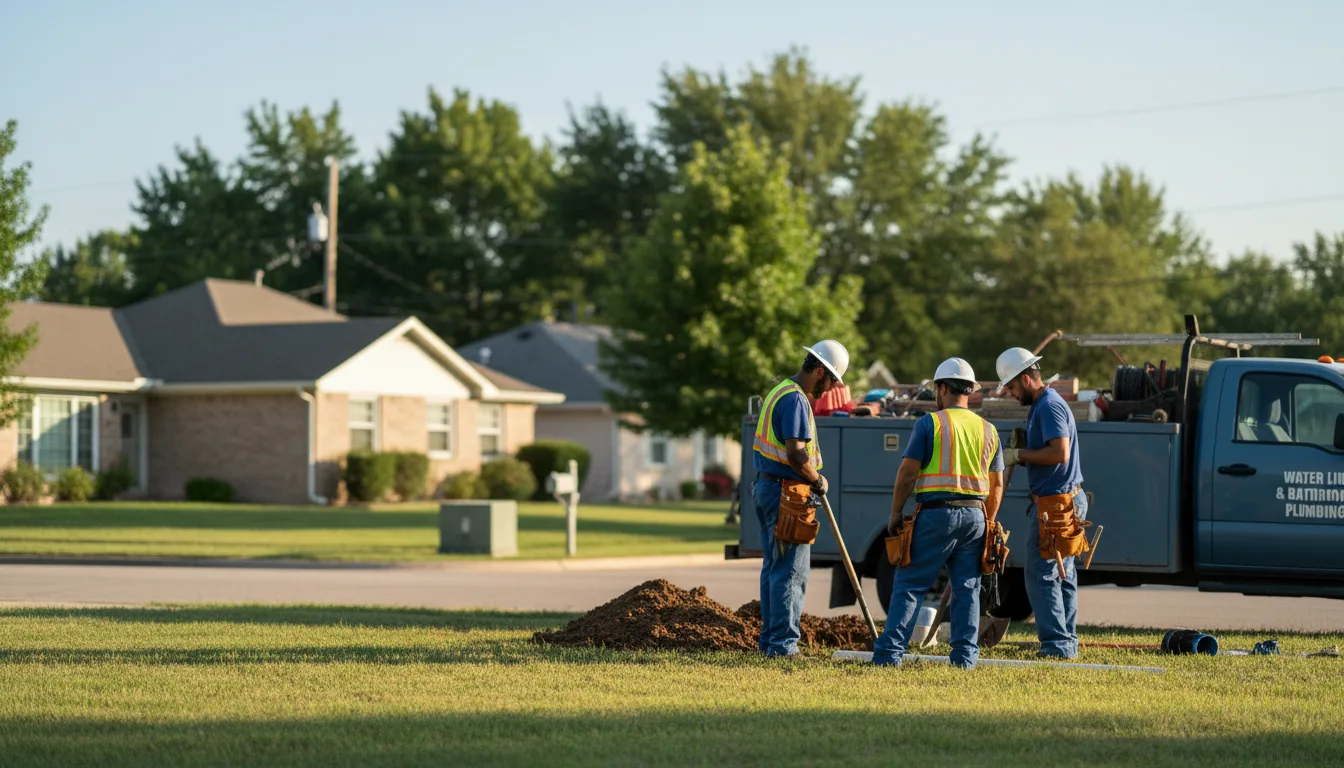 Residential water line and bathroom plumbing service in Ravenna, TX